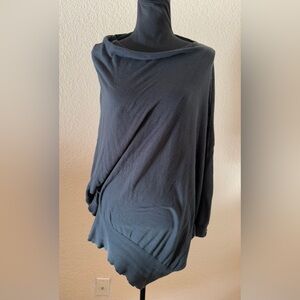 Jarbo Elegant Black Long Sleeve Asymmetrical Lightweight Sweater Size 0